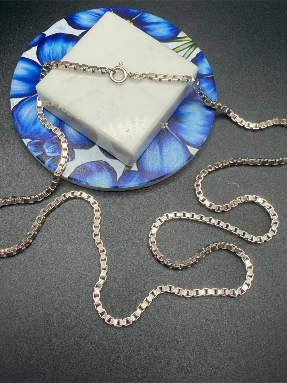 Gorgeous 28” Heavy 925 Sterling Silver Box Chain #S32 Vintage 1/8” thick